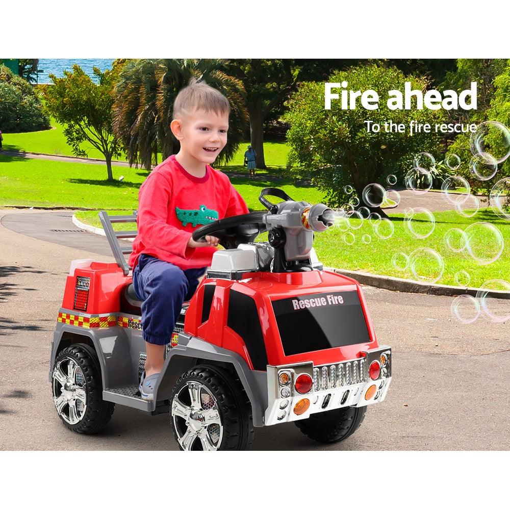 Buy Rigo Kids Electric Ride On Car Fire Engine Fighting Truck Toy Cars 6V Red discounted | Products On Sale Australia