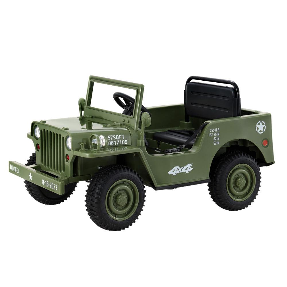 Buy Rigo Kids Electric Ride On Car Jeep Military Off Road Toy Cars Remote 12V Olive discounted | Products On Sale Australia