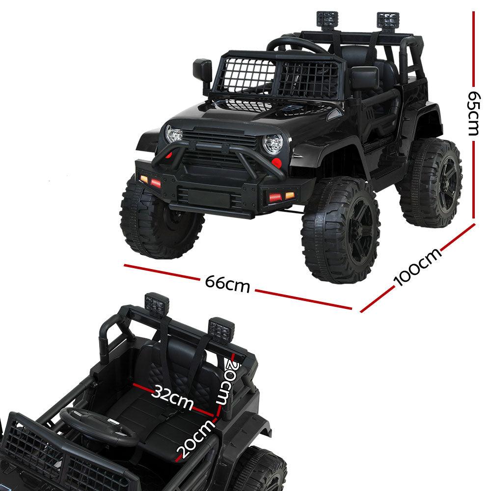 Buy Rigo Kids Electric Ride On Car Jeep Toy Cars Remote 12V Black discounted | Products On Sale Australia