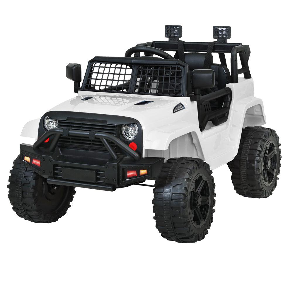 Buy Rigo Kids Electric Ride On Car Jeep Toy Cars Remote 12V White discounted | Products On Sale Australia