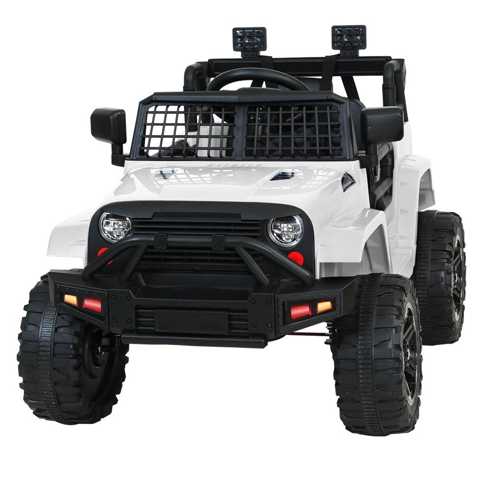 Buy Rigo Kids Electric Ride On Car Jeep Toy Cars Remote 12V White discounted | Products On Sale Australia