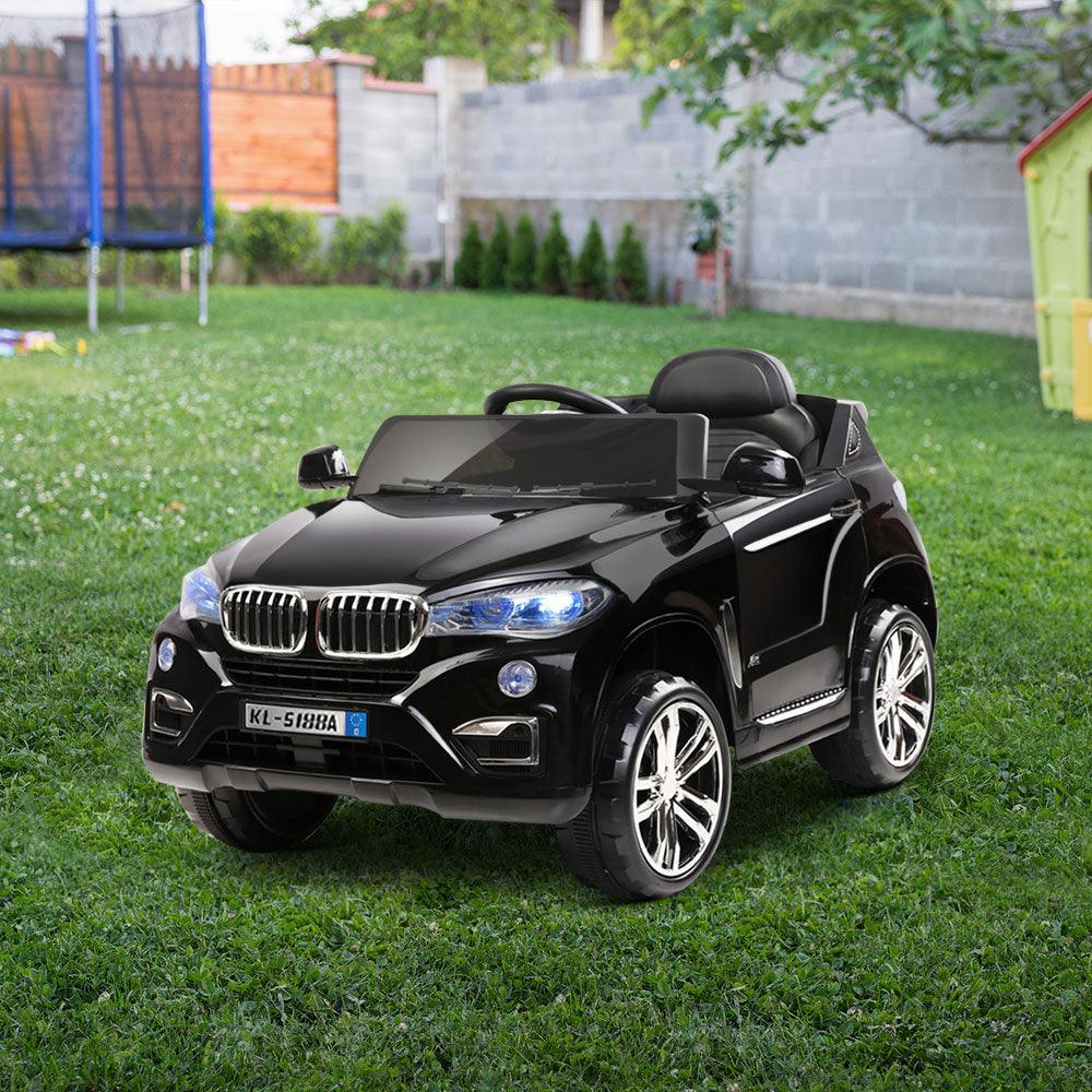 Buy Rigo Kids Electric Ride On Car SUV BMW-Inspired X5 Toy Cars Remote 6V Black discounted | Products On Sale Australia