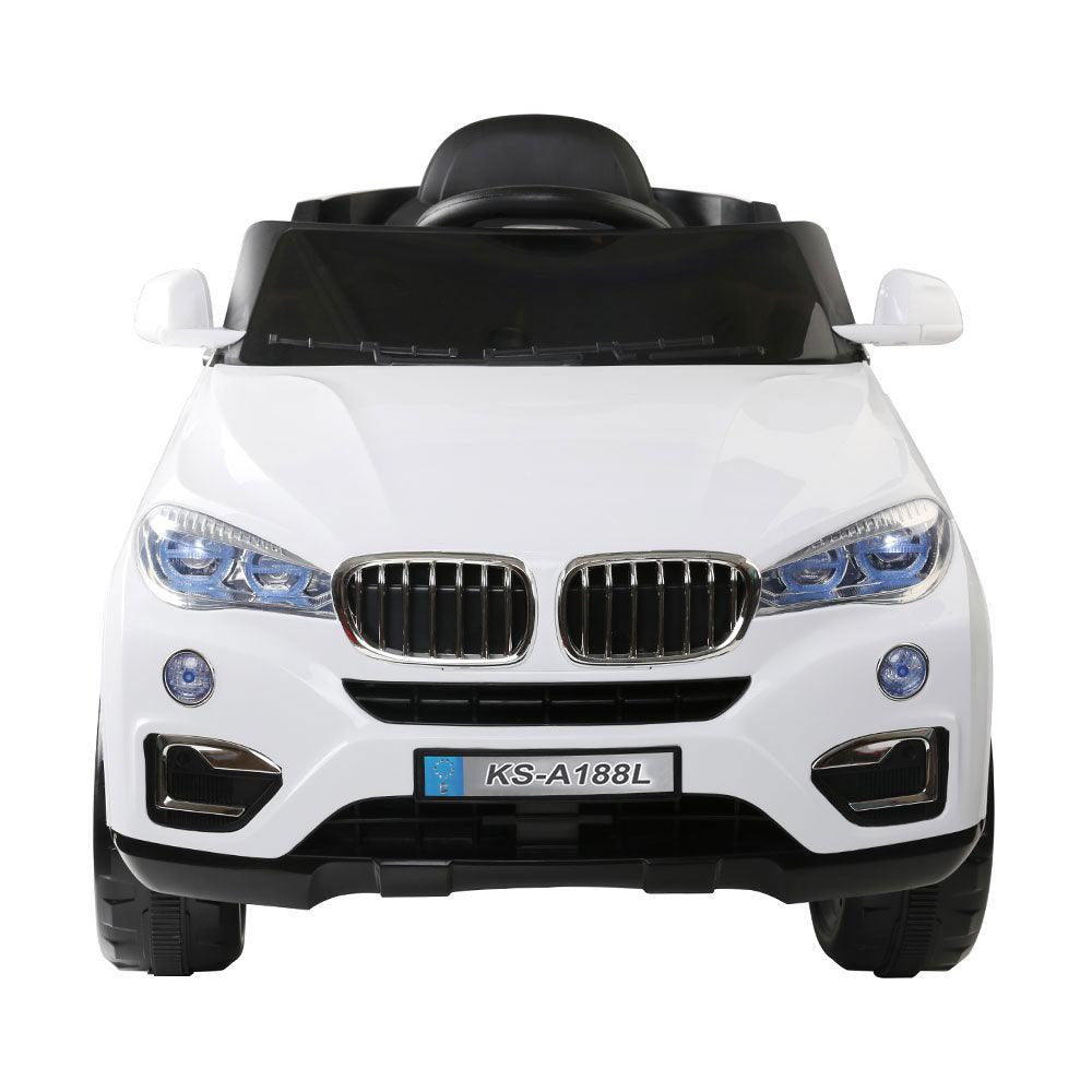 Buy Rigo Kids Electric Ride On Car SUV BMW-Inspired X5 Toy Cars Remote 6V White discounted | Products On Sale Australia