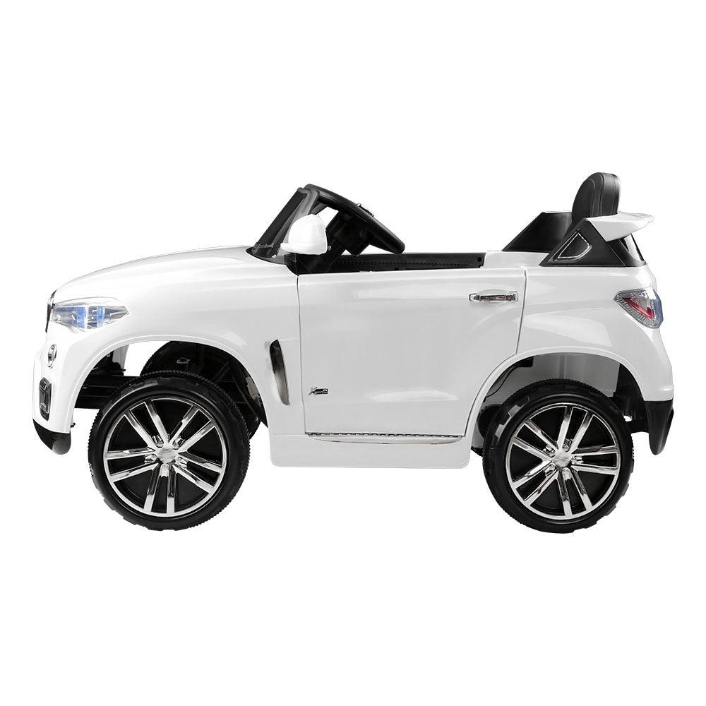 Buy Rigo Kids Electric Ride On Car SUV BMW-Inspired X5 Toy Cars Remote 6V White discounted | Products On Sale Australia