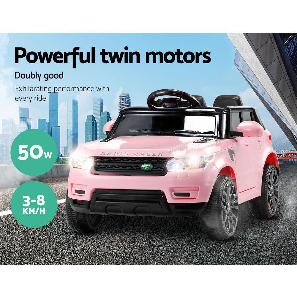 Buy Rigo Kids Electric Ride On Car SUV Range Rover-inspired Cars Remote 12V Pink discounted | Products On Sale Australia