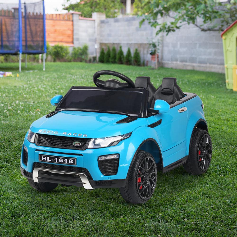 Buy Rigo Kids Electric Ride On Car SUV Range Rover-inspired Toy Cars Remote 12V Blue discounted | Products On Sale Australia