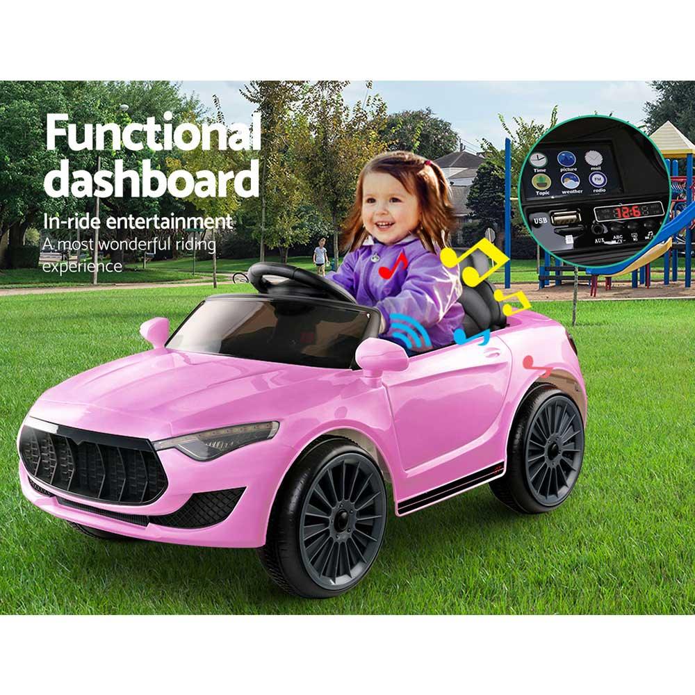 Buy Rigo Kids Electric Ride On Car Toys Cars Headlight Music Remote Control 12V Pink discounted | Products On Sale Australia