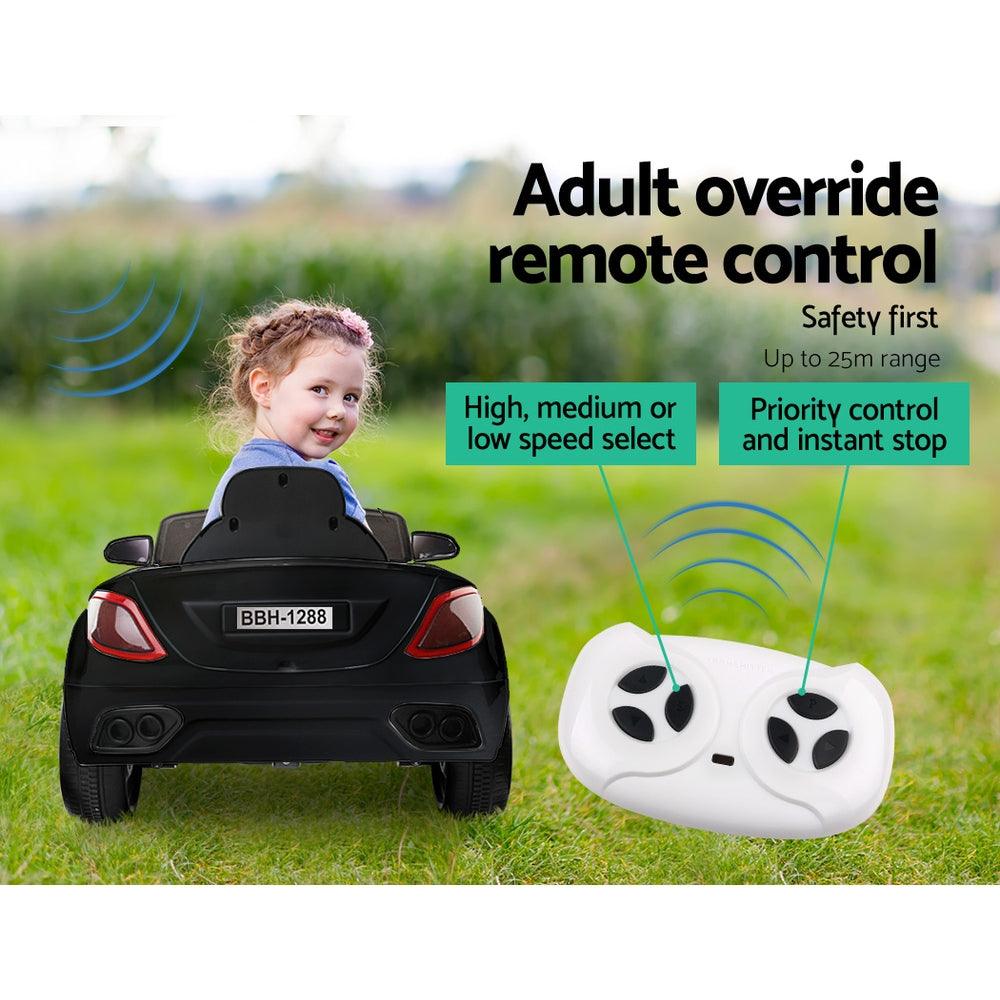 Buy Rigo Kids Electric Ride On Car Toys Cars Horn Music Remote Control 12V Black discounted | Products On Sale Australia