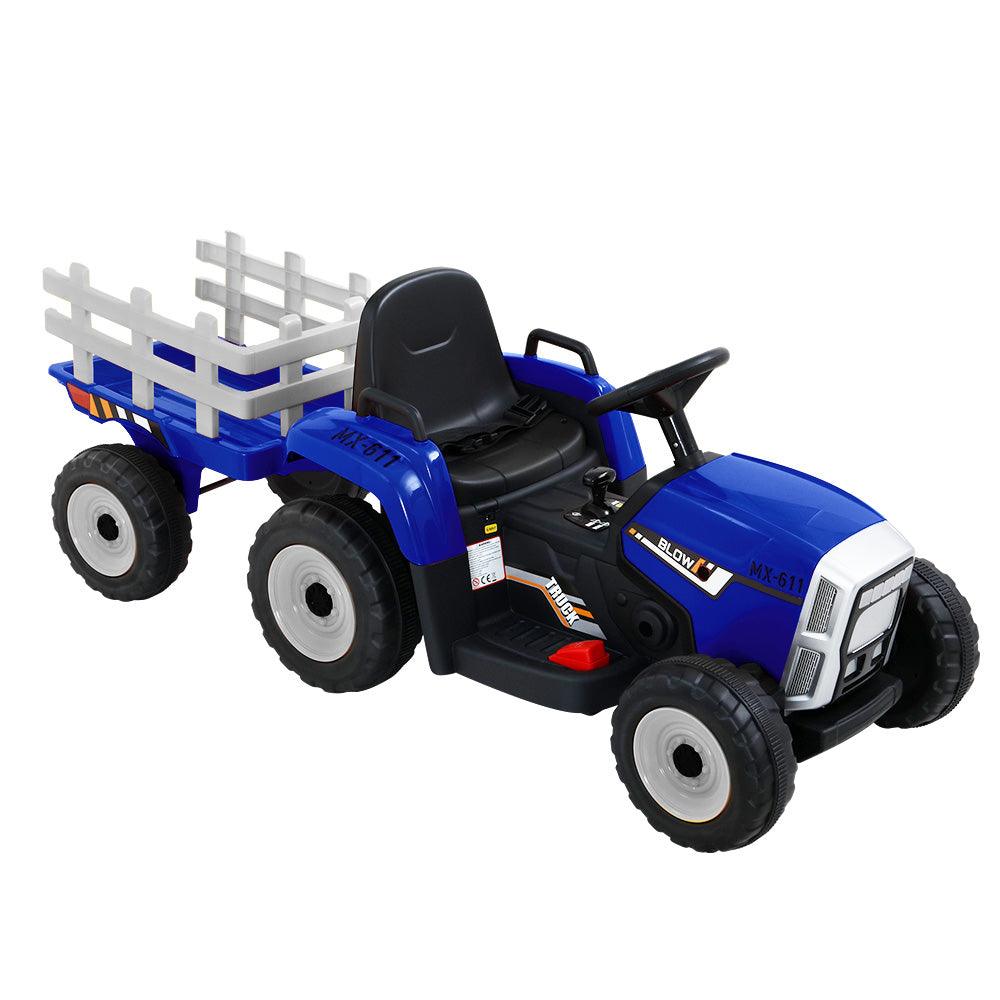 Buy Rigo Kids Electric Ride On Car Tractor Toy Cars 12V Blue discounted | Products On Sale Australia