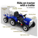 Buy Rigo Kids Electric Ride On Car Tractor Toy Cars 12V Blue discounted | Products On Sale Australia