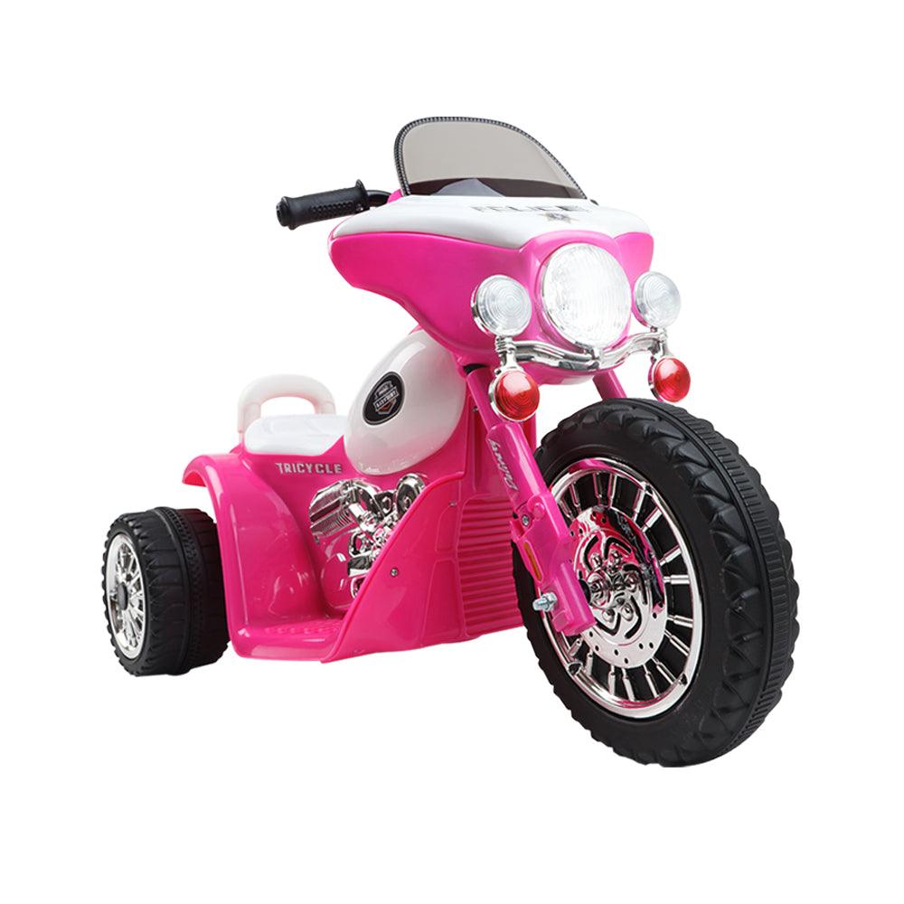 Buy Rigo Kids Electric Ride On Patrol Police Car Harley-Inspired 6V Pink discounted | Products On Sale Australia