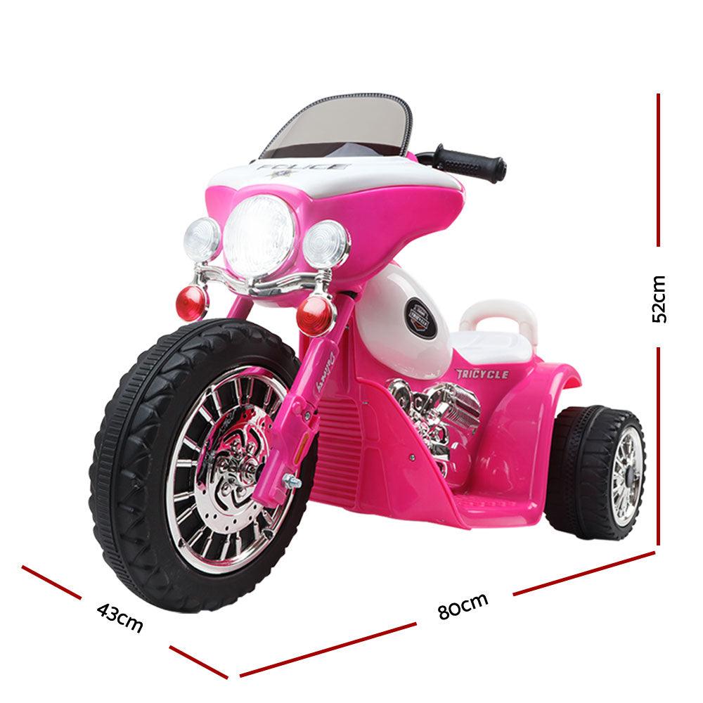 Buy Rigo Kids Electric Ride On Patrol Police Car Harley-Inspired 6V Pink discounted | Products On Sale Australia