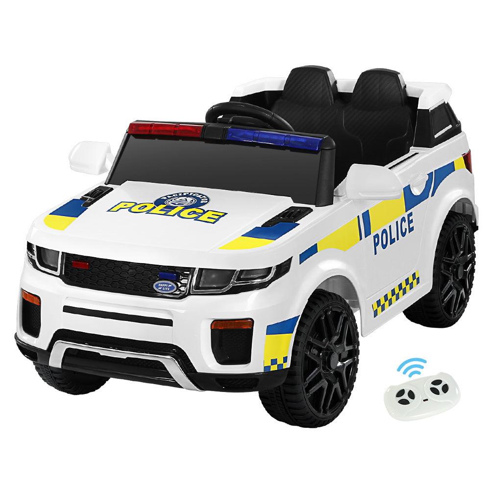 Buy Rigo Kids Ride On Car Electric Patrol Police Toy Cars Remote Control 12V White discounted | Products On Sale Australia