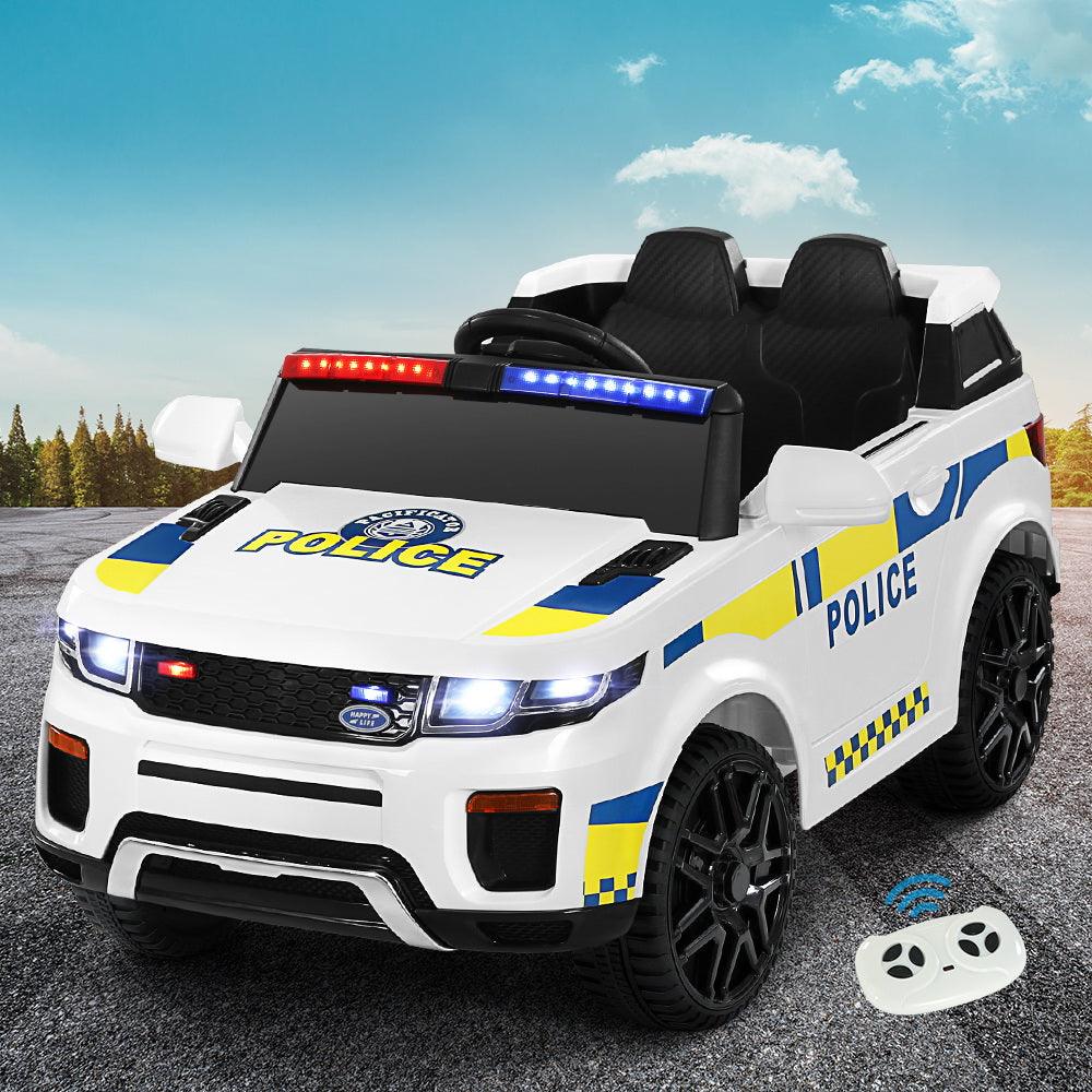 Buy Rigo Kids Ride On Car Electric Patrol Police Toy Cars Remote Control 12V White discounted | Products On Sale Australia