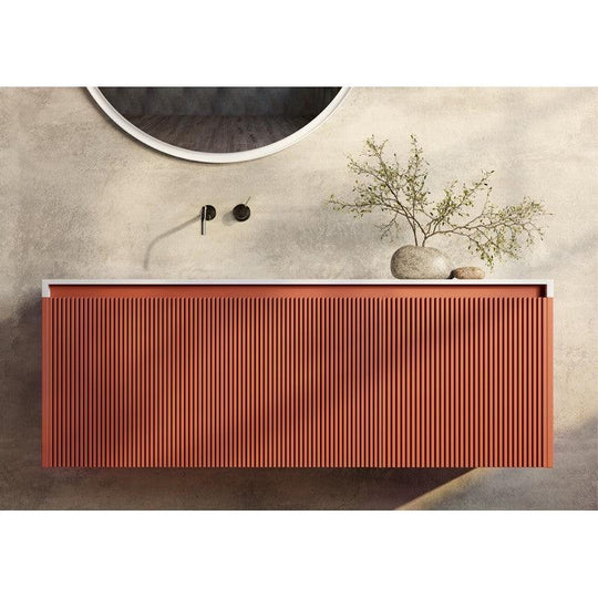 Buy Rimini wall hung bathroom vanity 1200mm PotterÕs Clay discounted | Products On Sale Australia