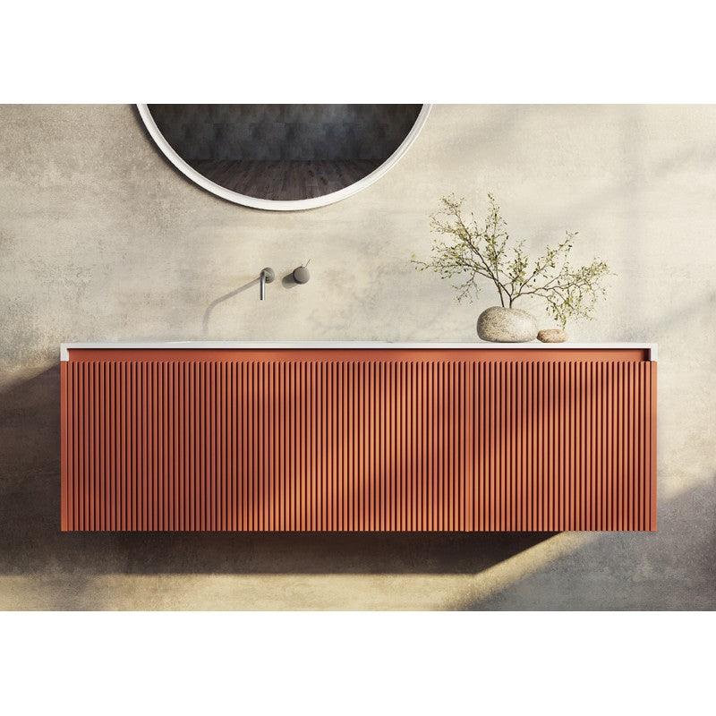 Buy Rimini wall hung bathroom vanity 1400mm PotterÕs Clay discounted | Products On Sale Australia