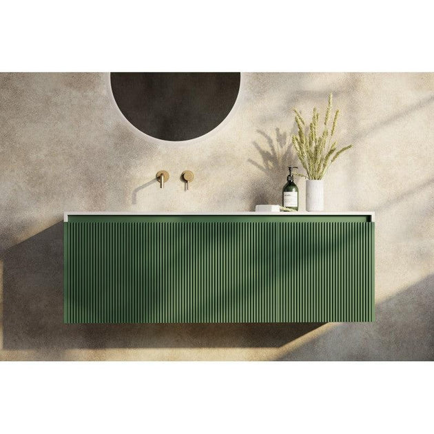 Buy Rimini wall hung bathroom vanity 1400mm Rain Forest discounted | Products On Sale Australia