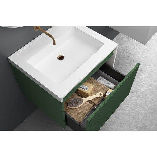 Buy Rimini wall hung bathroom vanity 600mm Rain Forest discounted | Products On Sale Australia