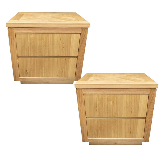 Buy Rosemallow 2pc Bedside Table 2 Drawers Storage Cabinet Nightstand End Tables discounted | Products On Sale Australia