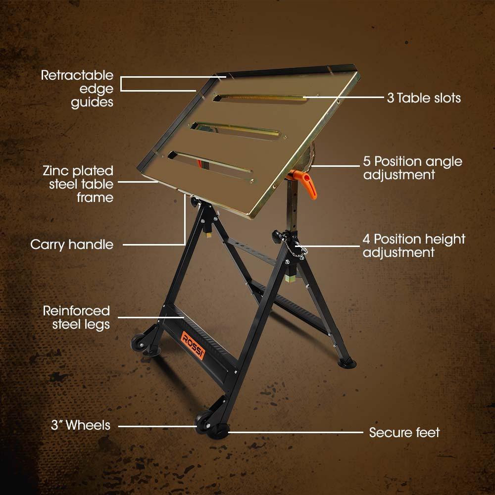 Buy ROSSI Welding Table 150kg Capacity Height and Angle Adjustable discounted | Products On Sale Australia