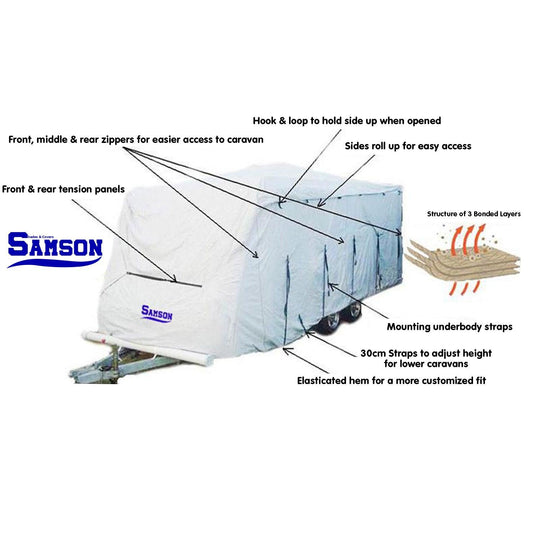 Buy Samson Heavy Duty Caravan Cover 16-18ft discounted | Products On Sale Australia