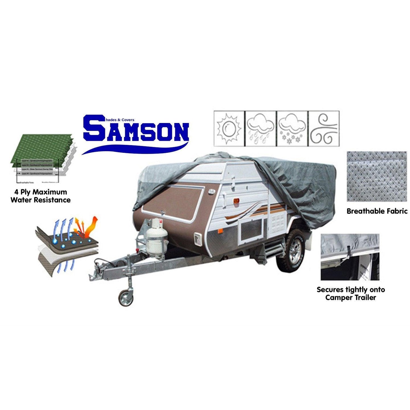 Buy Samson Heavy Duty Trailer Camper Cover 10-12ft discounted | Products On Sale Australia