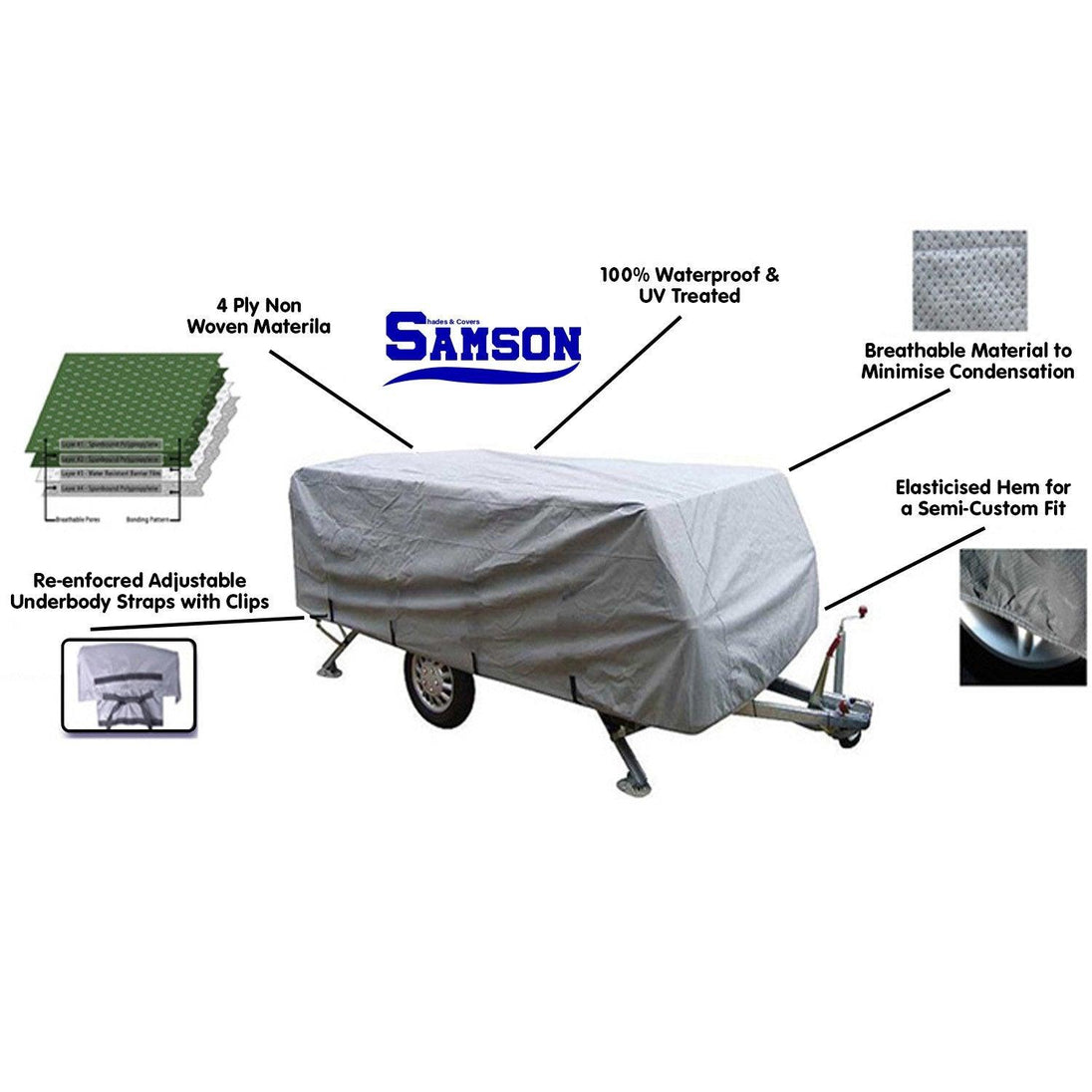 Buy Samson Heavy Duty Trailer Camper Cover 10-12ft discounted | Products On Sale Australia