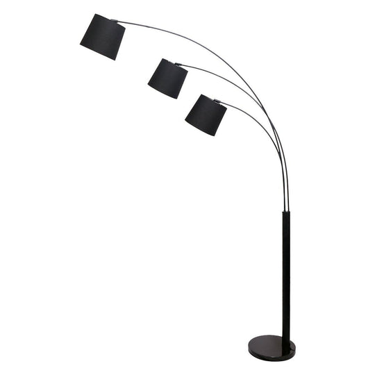 Buy Sarantino 3-Light Arc Floor Lamp Adjustable Black 3 Shades discounted | Products On Sale Australia