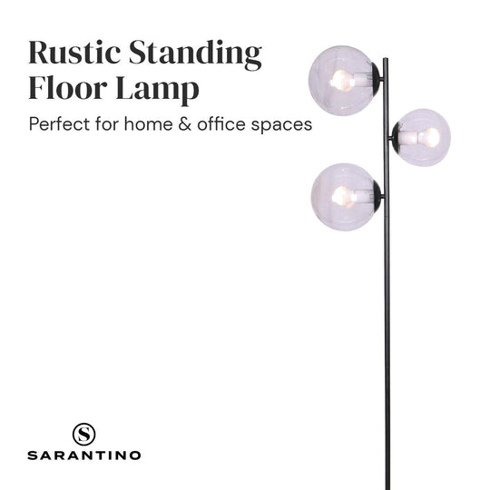 Buy Sarantino 3-Light Black Metal Floor Lamp discounted | Products On Sale Australia