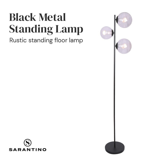 Buy Sarantino 3-Light Black Metal Floor Lamp discounted | Products On Sale Australia