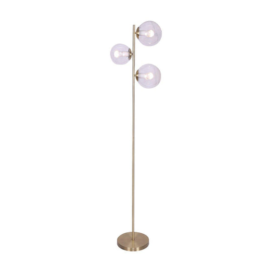 Buy Sarantino 3-Light Gold Metal Floor Lamp with Glass Shades discounted | Products On Sale Australia