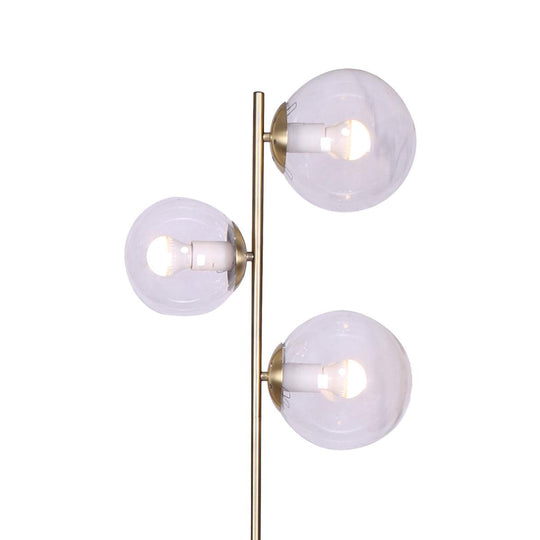 Buy Sarantino 3-Light Gold Metal Floor Lamp with Glass Shades discounted | Products On Sale Australia