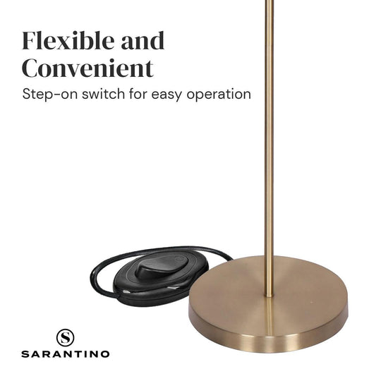 Buy Sarantino 3-Light Gold Metal Floor Lamp with Glass Shades discounted | Products On Sale Australia