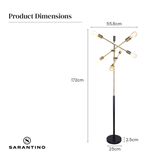 Buy Sarantino 6-Light Metal Sputnik Floor Lamp discounted | Products On Sale Australia