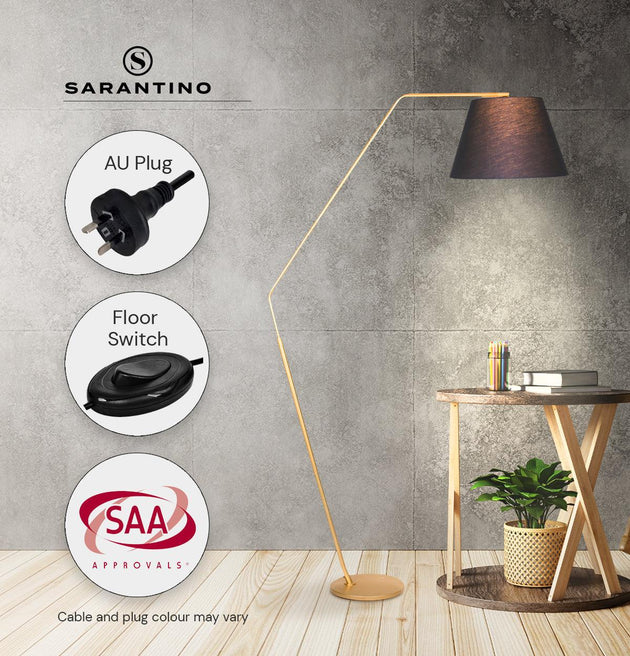 Buy Sarantino Arc Floor Lamp with Empire Shade discounted | Products On Sale Australia