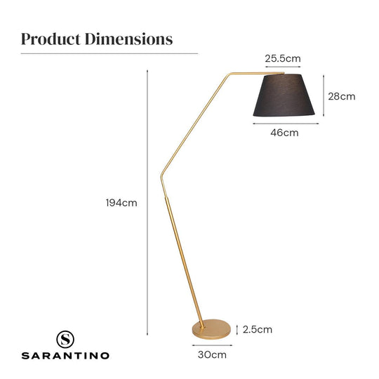 Buy Sarantino Arc Floor Lamp with Empire Shade discounted | Products On Sale Australia