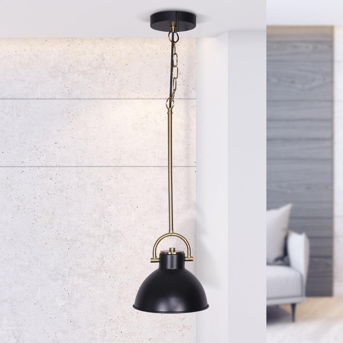 Buy Sarantino Black and Gold Pendant Light discounted | Products On Sale Australia