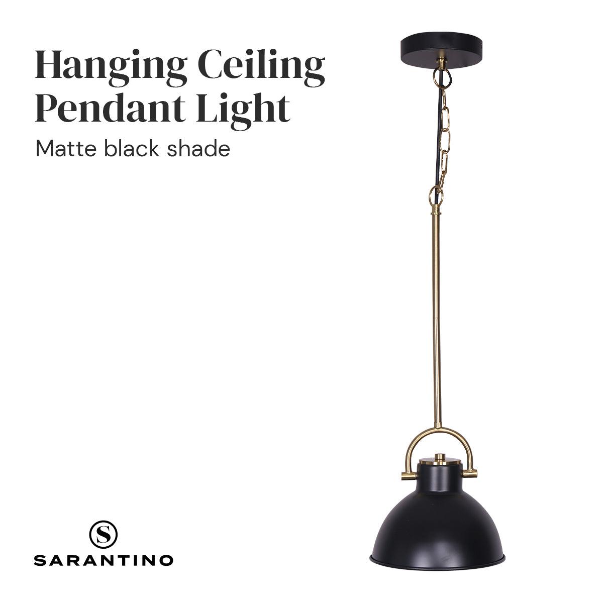 Buy Sarantino Black and Gold Pendant Light discounted | Products On Sale Australia