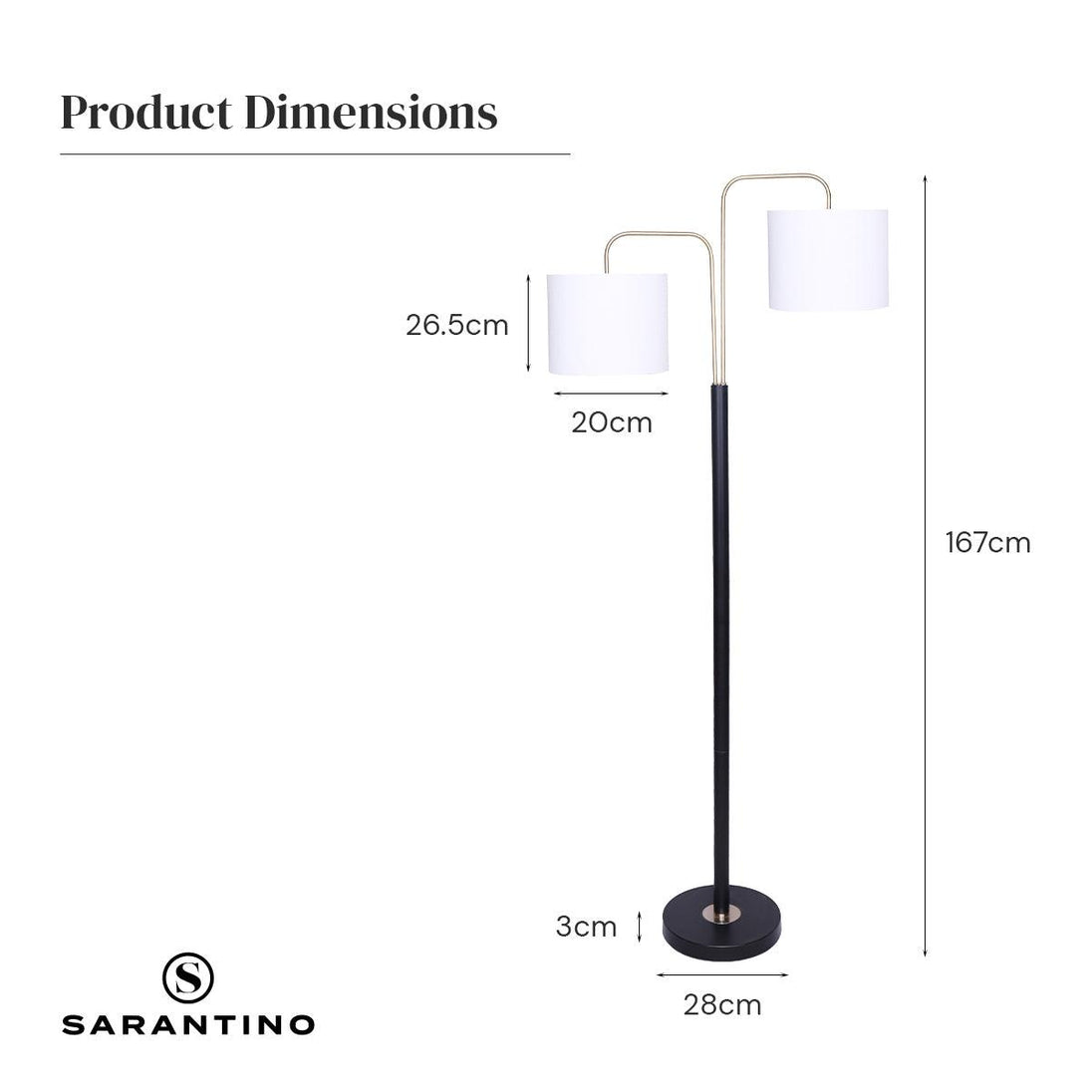 Buy Sarantino Black/Brass Finish Reading Light Electric Table Lamp discounted | Products On Sale Australia