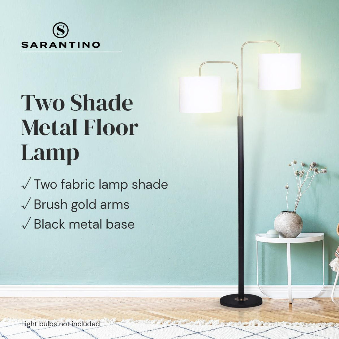 Buy Sarantino Black/Brass Finish Reading Light Electric Table Lamp discounted | Products On Sale Australia