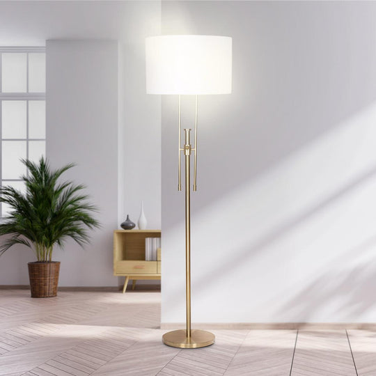 Buy Sarantino Brushed Gold Height-Adjustable Metal Floor Lamp discounted | Products On Sale Australia