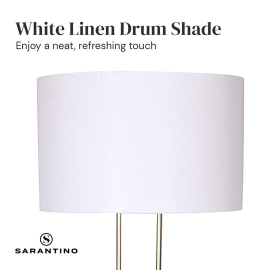 Buy Sarantino Brushed Gold Height-Adjustable Metal Floor Lamp discounted | Products On Sale Australia