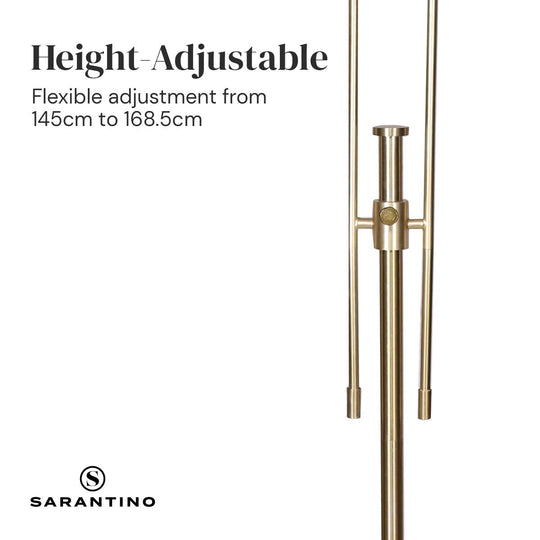 Buy Sarantino Brushed Gold Height-Adjustable Metal Floor Lamp discounted | Products On Sale Australia