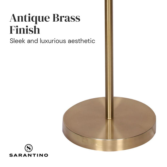 Buy Sarantino Brushed Gold Height-Adjustable Metal Floor Lamp discounted | Products On Sale Australia