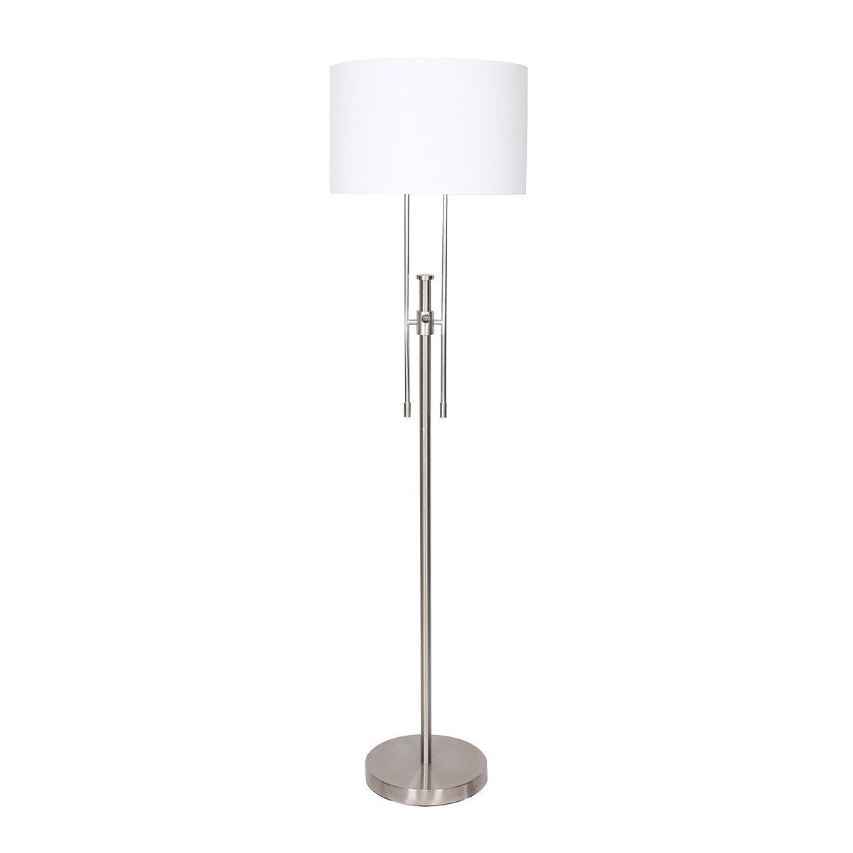 Buy Sarantino Brushed Nickel Height-Adjustable Metal Floor Lamp discounted | Products On Sale Australia