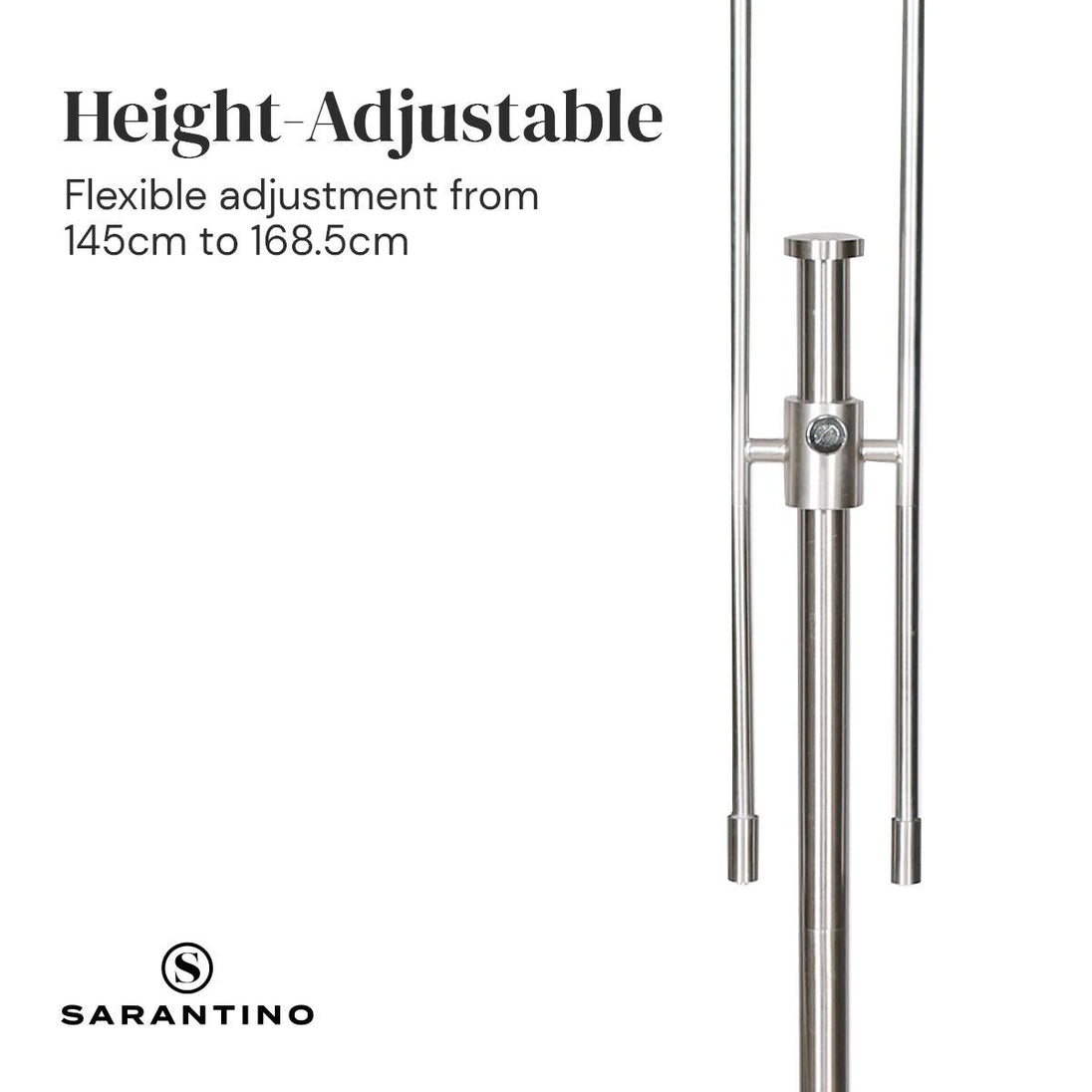 Buy Sarantino Brushed Nickel Height-Adjustable Metal Floor Lamp discounted | Products On Sale Australia