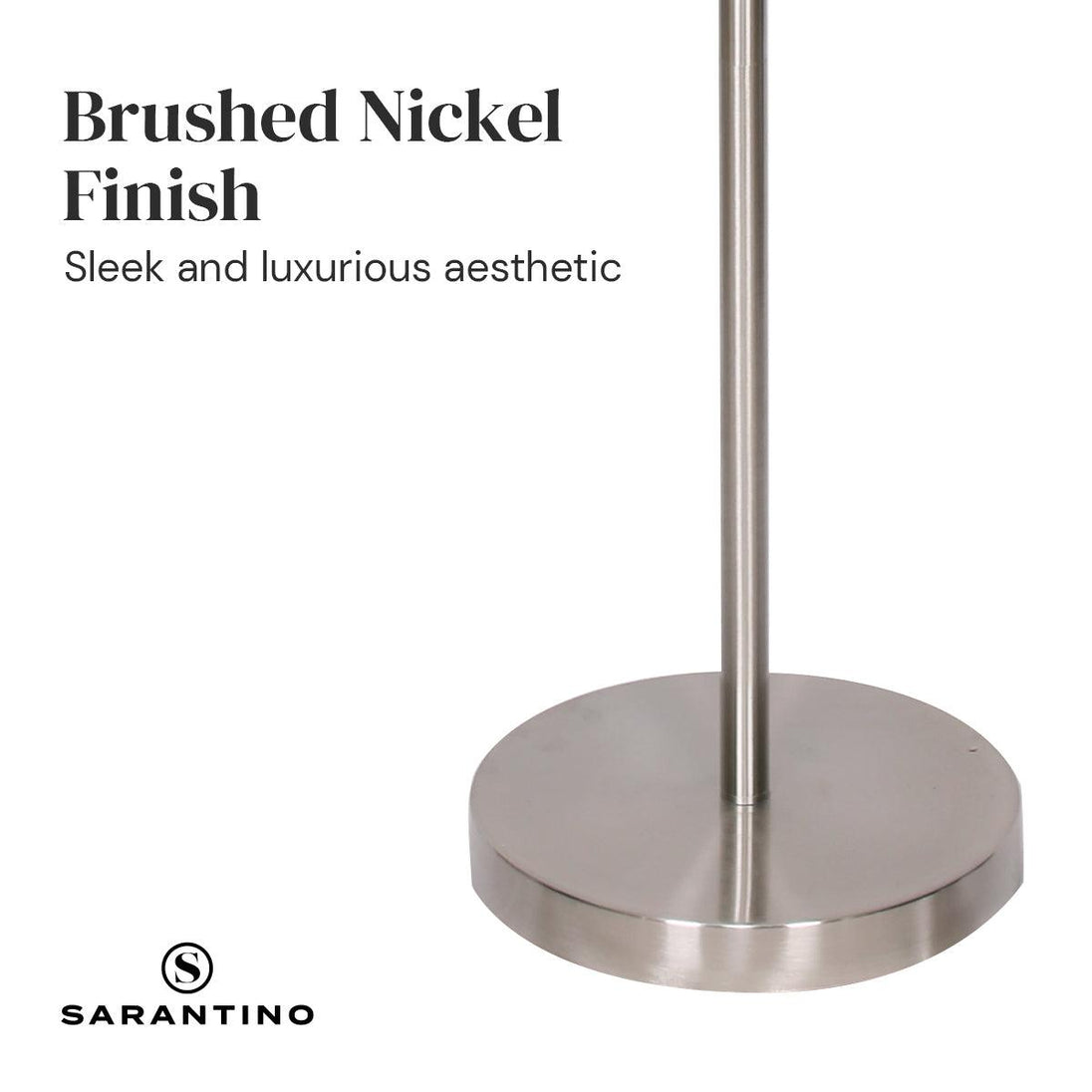 Buy Sarantino Brushed Nickel Height-Adjustable Metal Floor Lamp discounted | Products On Sale Australia