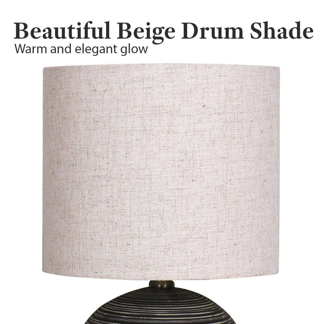 Buy Sarantino Ceramic Table Lamp With Striped Pattern In Antique Black discounted | Products On Sale Australia