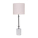 Buy Sarantino Concrete & Metal Table Lamp with Off-White Linen Shade discounted | Products On Sale Australia