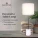 Buy Sarantino Concrete & Metal Table Lamp with Off-White Linen Shade discounted | Products On Sale Australia